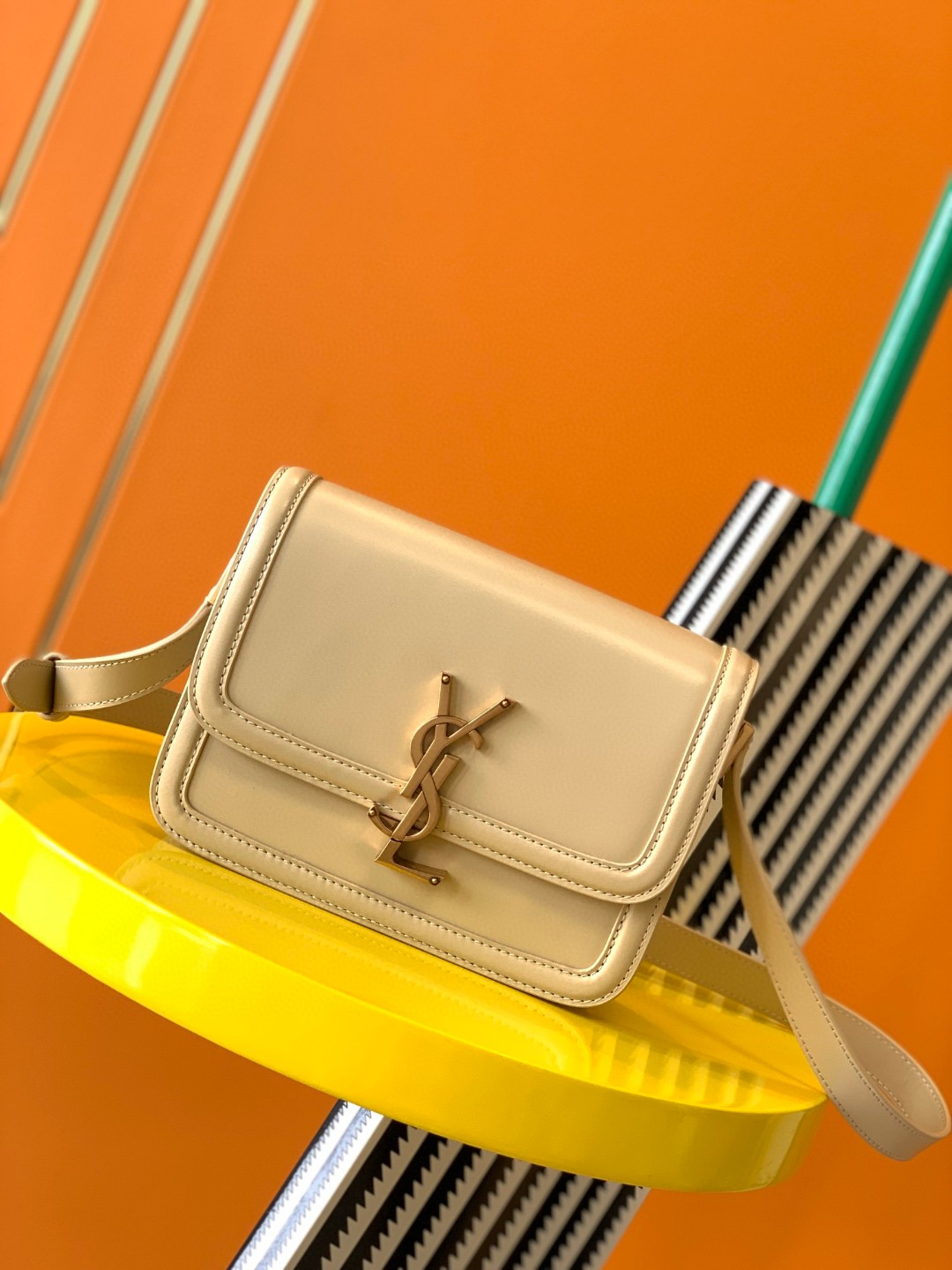 Bagsaaa Y51 Solferino Small Satchel in box beige leather - 19 X 13 X 5 CM