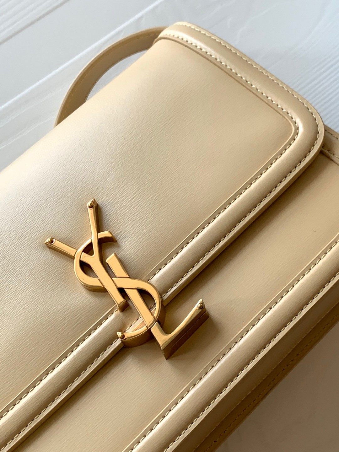 Bagsaaa Y51 Solferino Medium Satchel in box beige leather - 23 X 16 X 6 CM