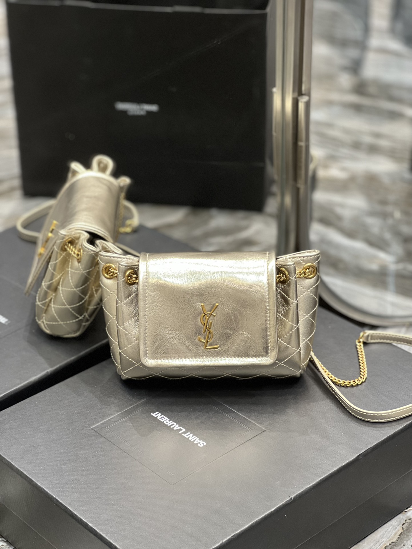 Bagsaaa Mini Nolita Gold - 18x13x6cm