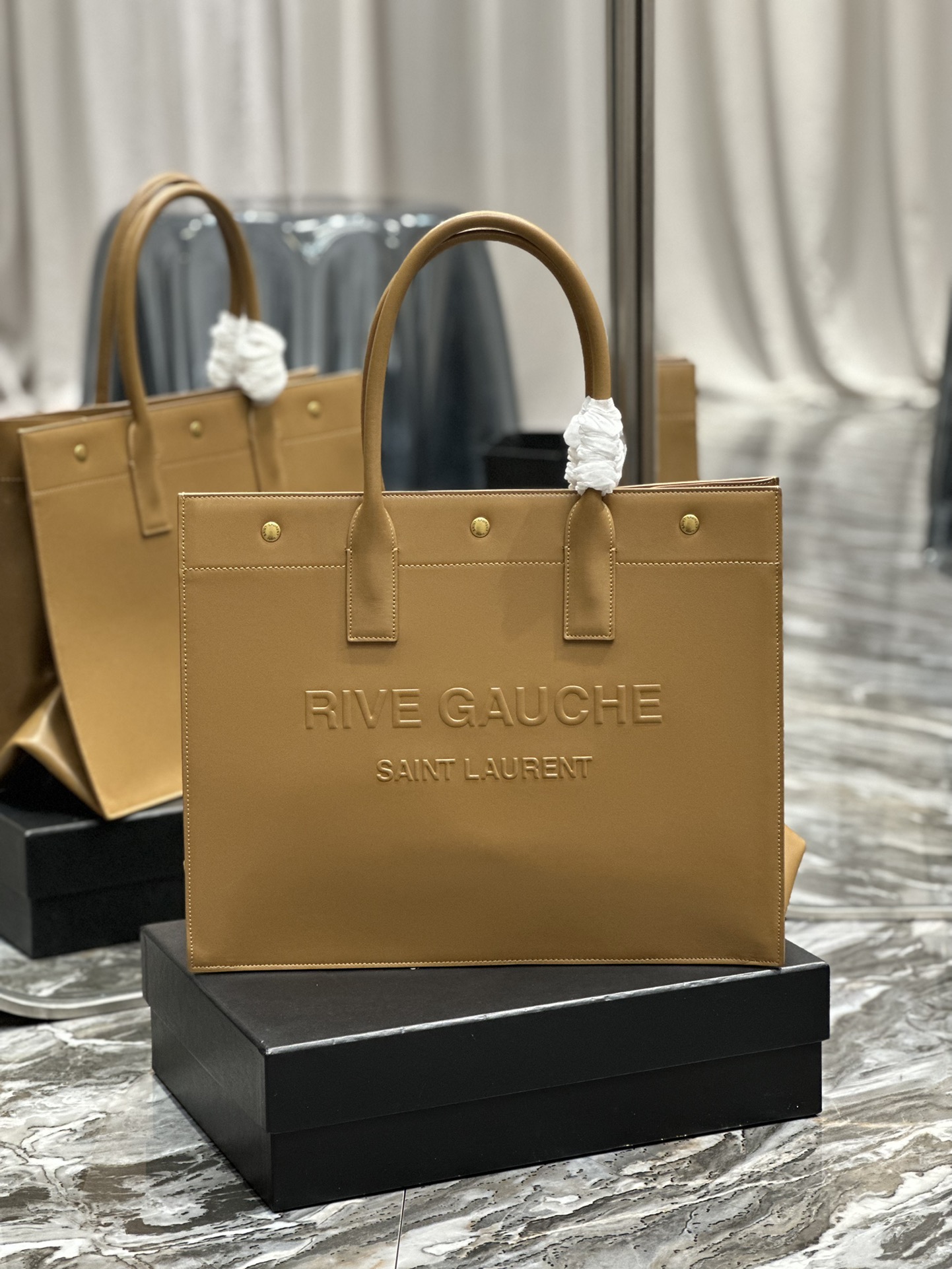 Bagsaaa Y51 Rive Gauche Tote Bag Brown - 39×31×18cm