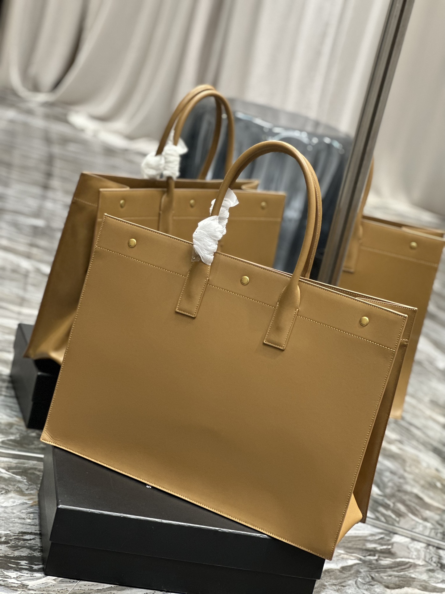 Bagsaaa Y51 Rive Gauche Tote Bag Brown - 48x36x16cm
