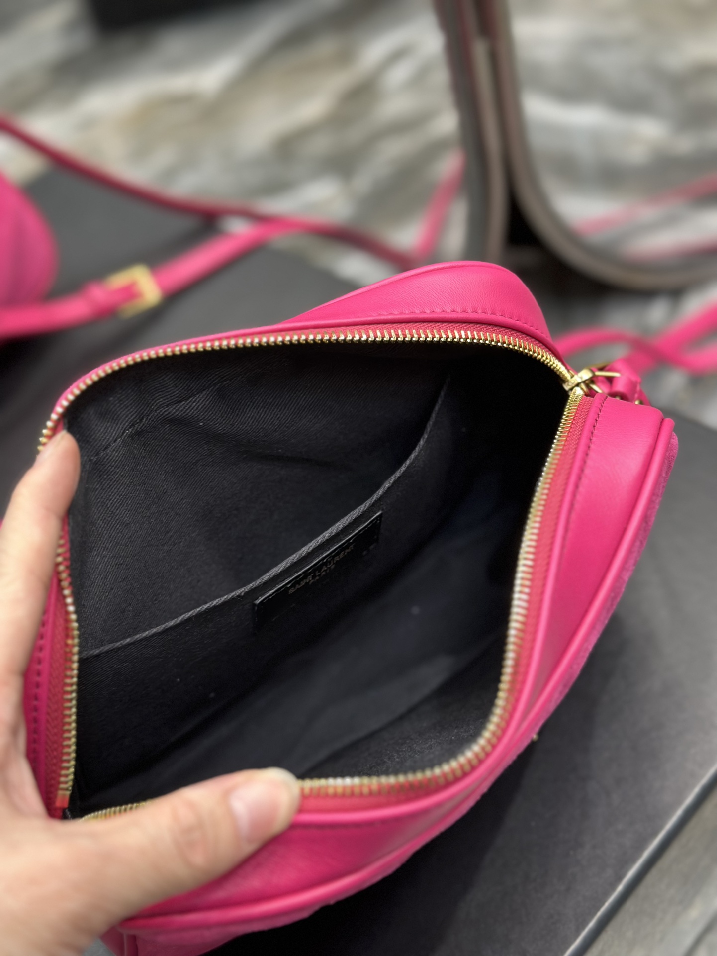 Bagsaaa Y51 Lou Camera Bag In Suede Pink - 23x16x6cm