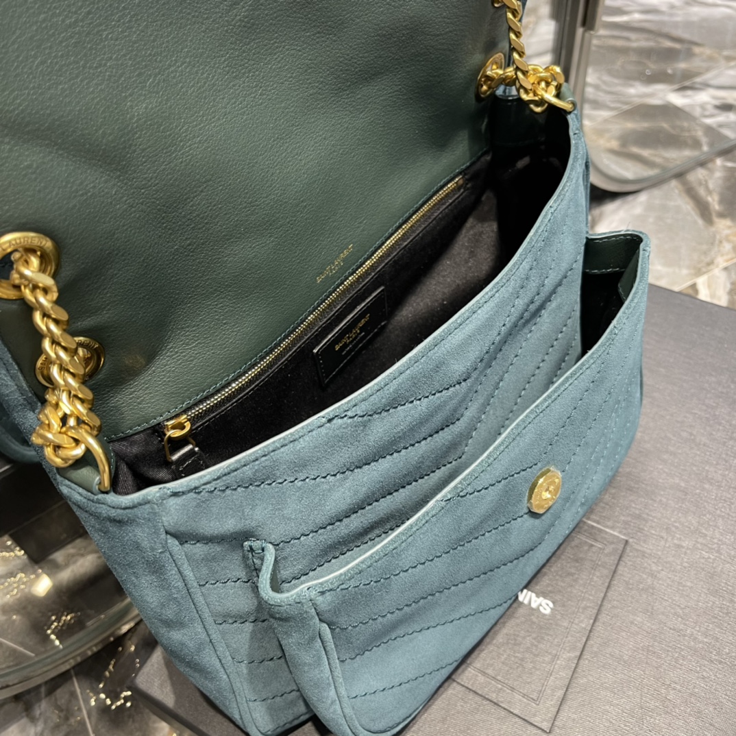 Bagsaaa Y51 Niki Suede Leather Blue Bag - 28×20×8cm