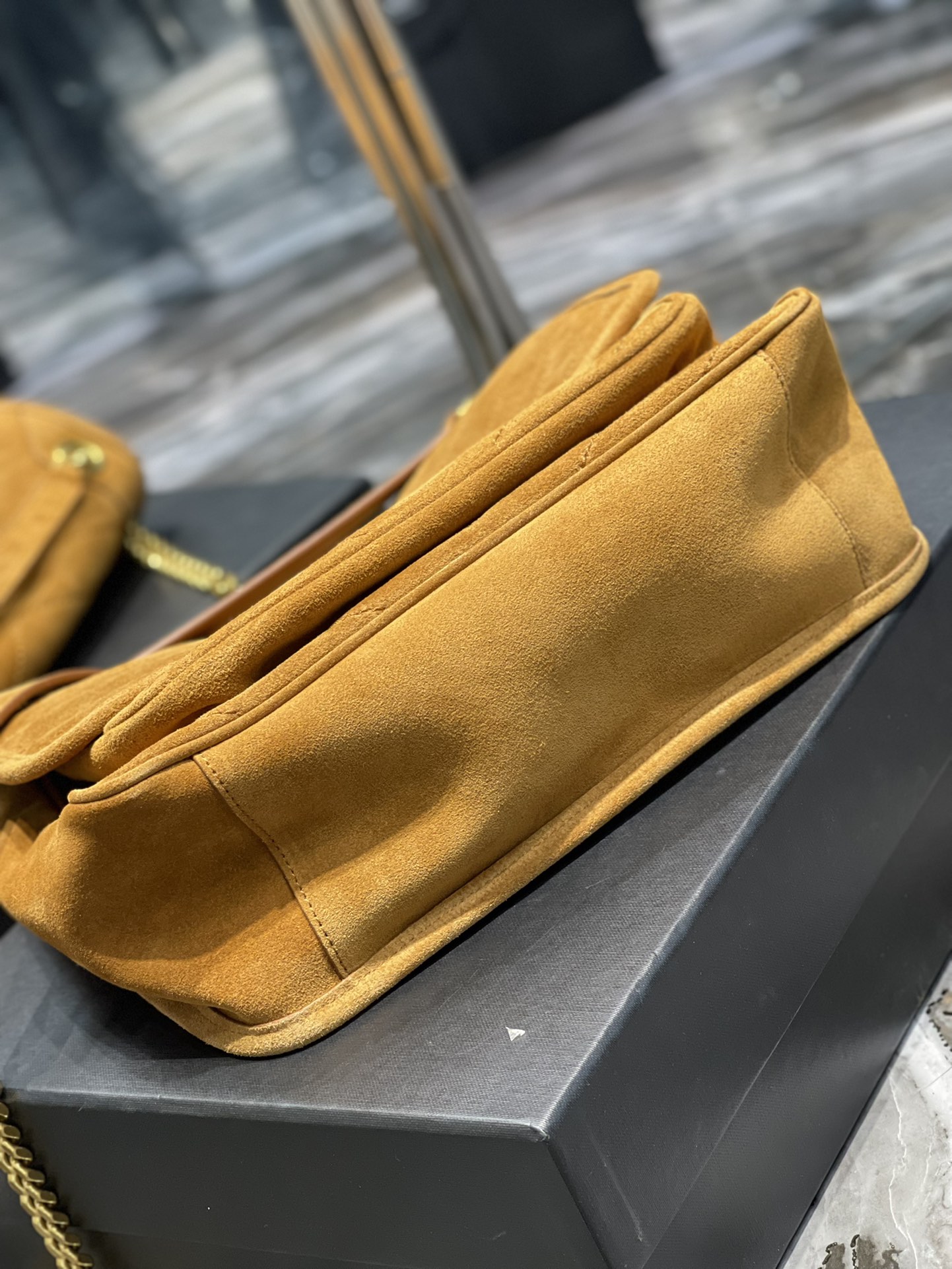Bagsaaa Y51 Niki Suede Leather Yellow Bag - 28×20×8cm