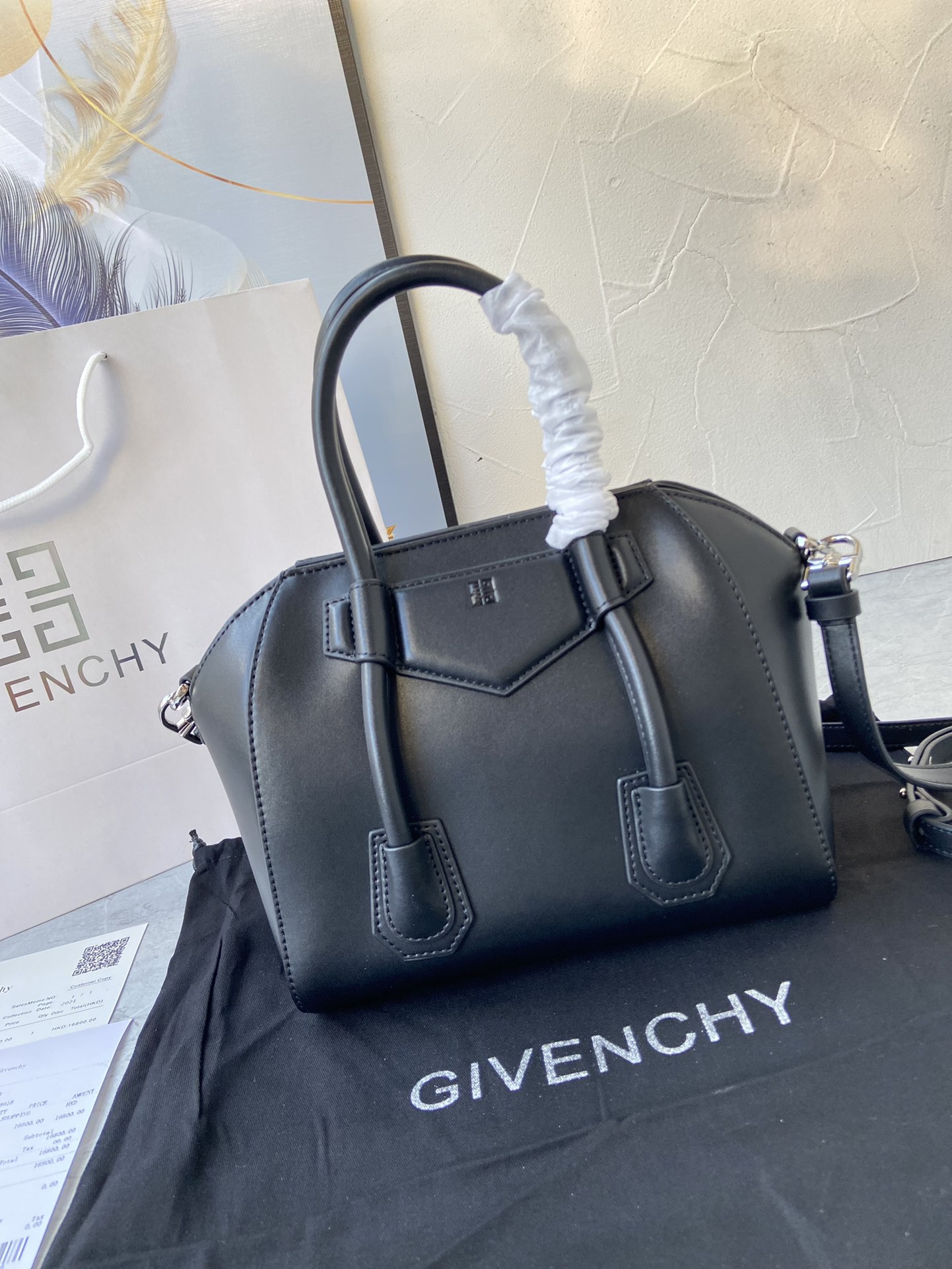 Bagsaaa Givenchy Antigona Lock Tote Bag Black - 23*27*13cm