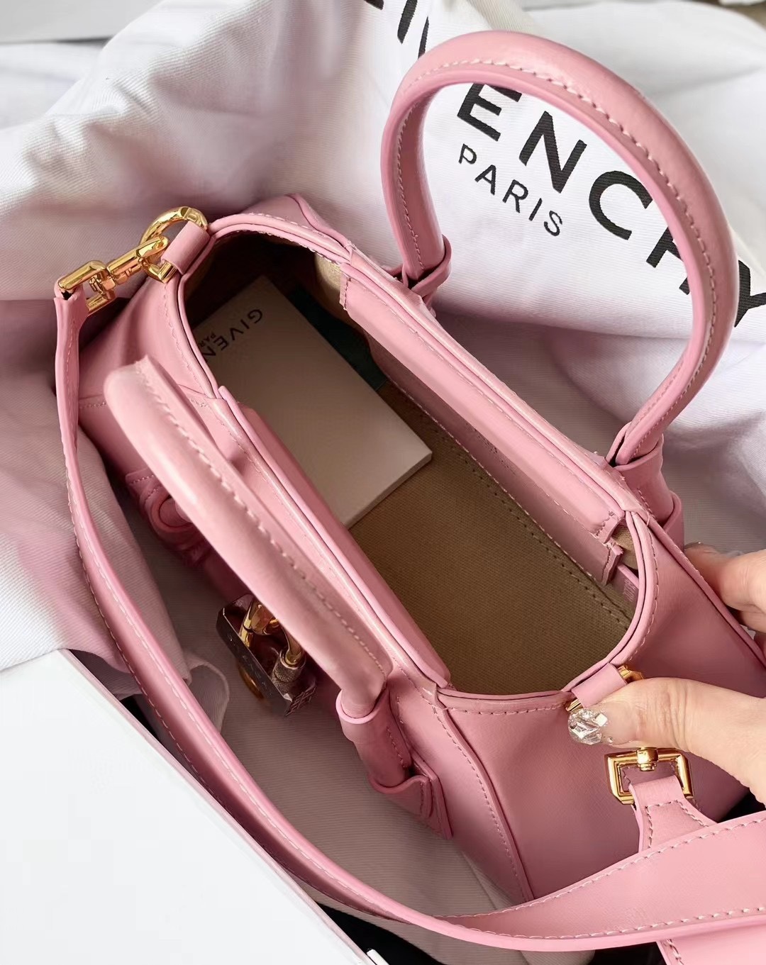 Bagsaaa Givenchy Antigona Strectch Pink Bag - 22*12*8cm