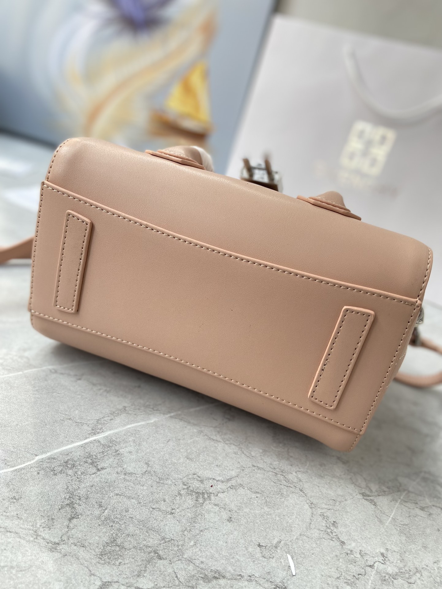 Bagsaaa Givenchy Antigona Lock Tote Bag Nude - 23*27*13cm