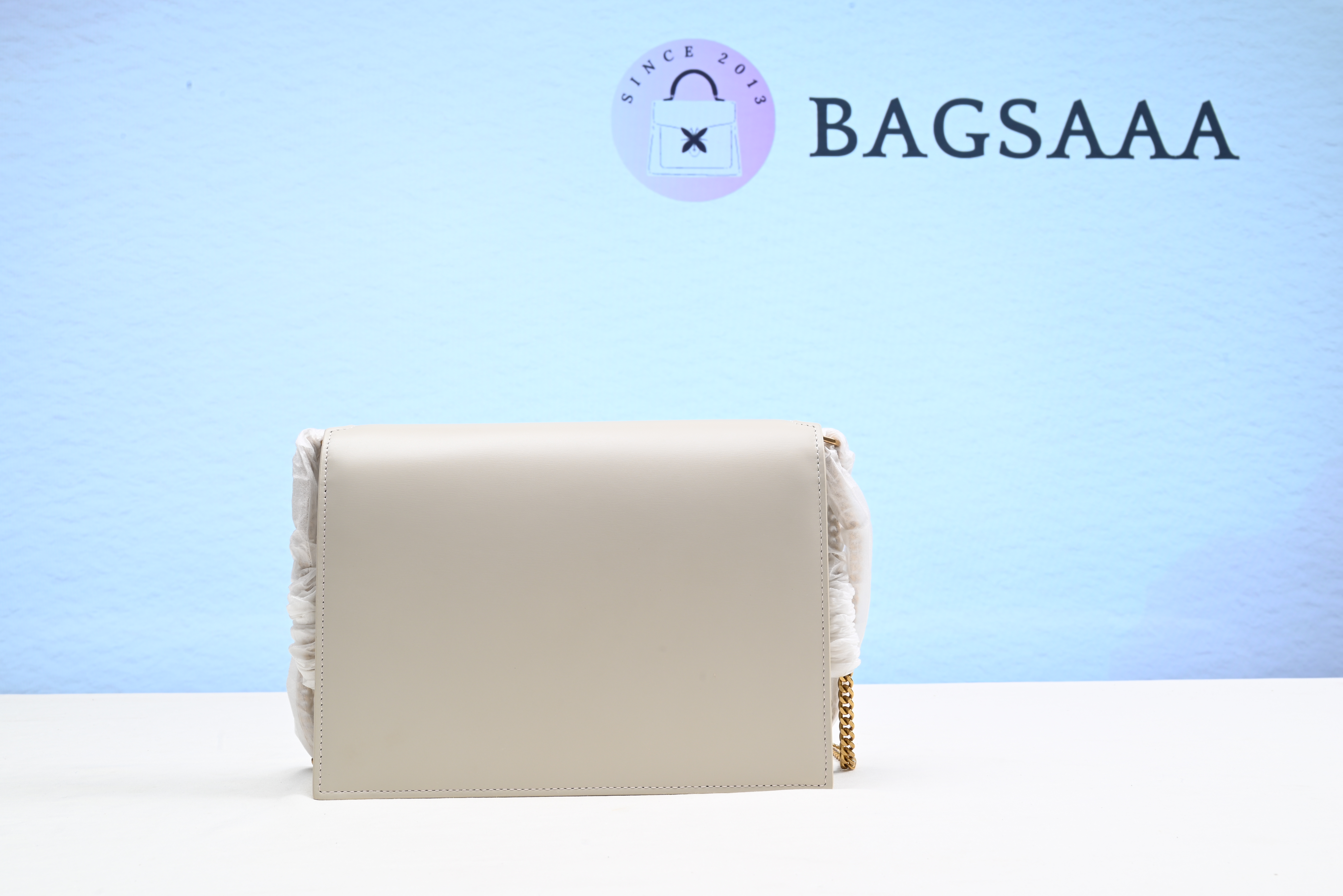 Y51 Sa1nt Lau*nt Cassandra Clasp Bag White 24cm