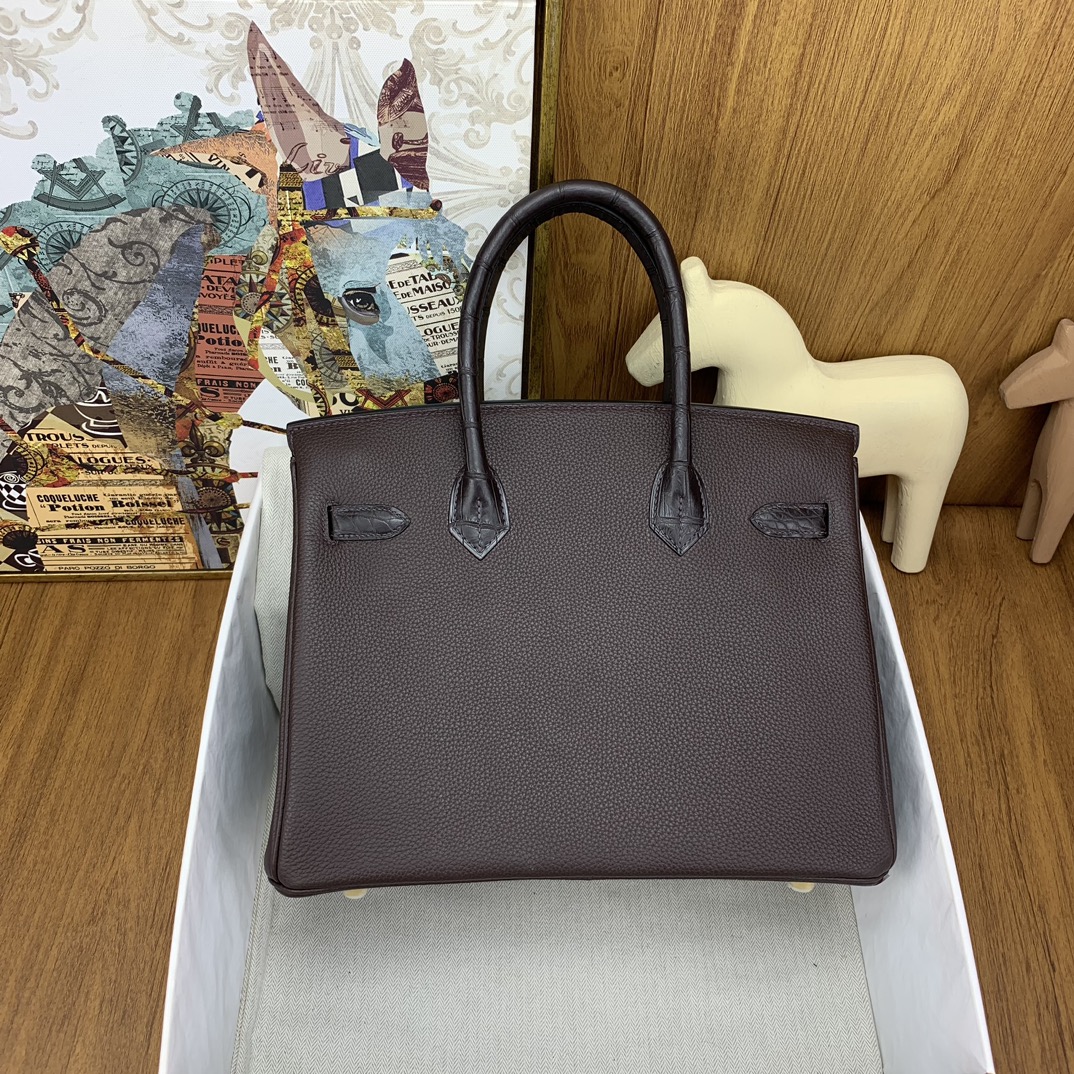 Bagsaaa H**me5 Birkin Touch Togo Brown 30cm
