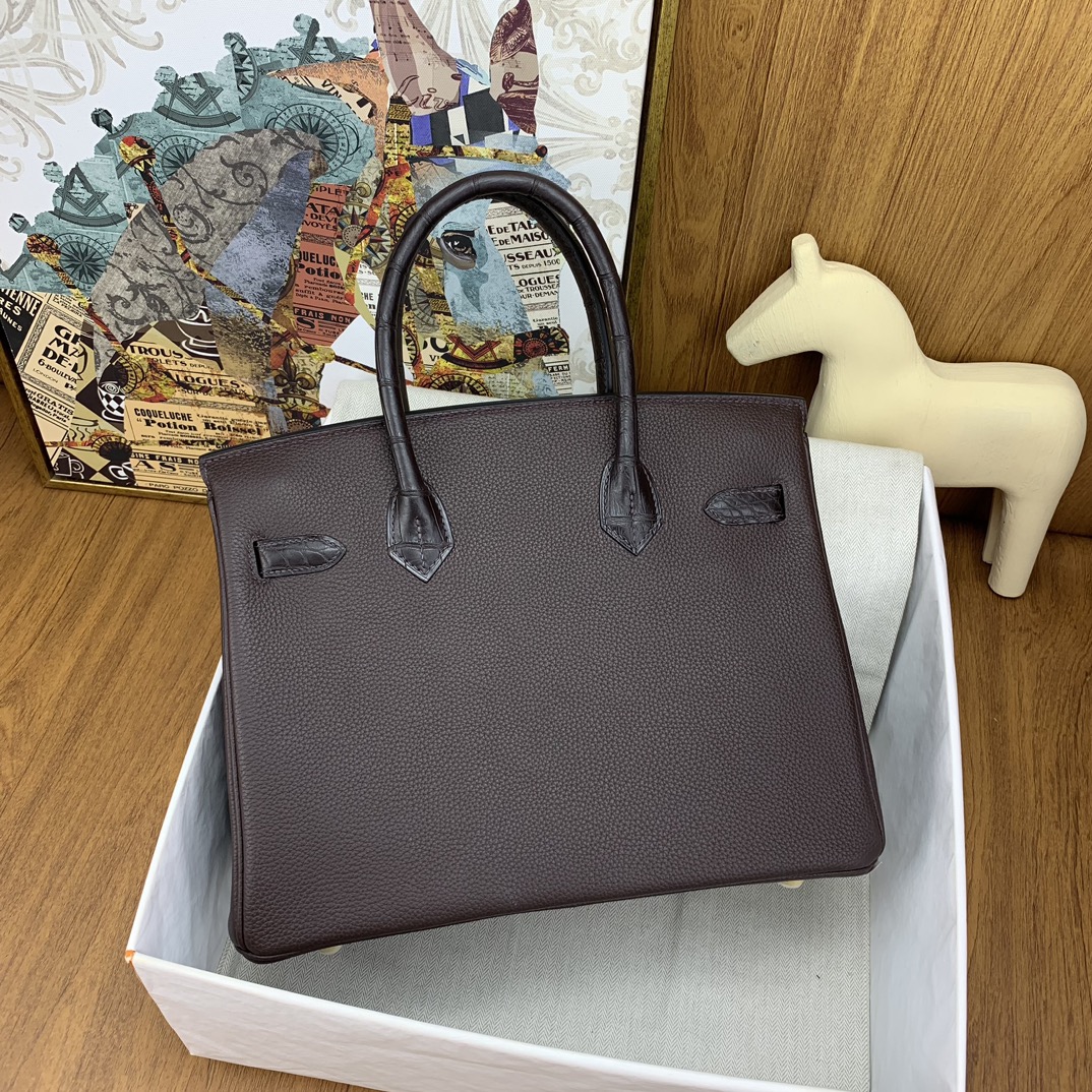 Bagsaaa H**me5 Birkin Touch Togo Brown 30cm
