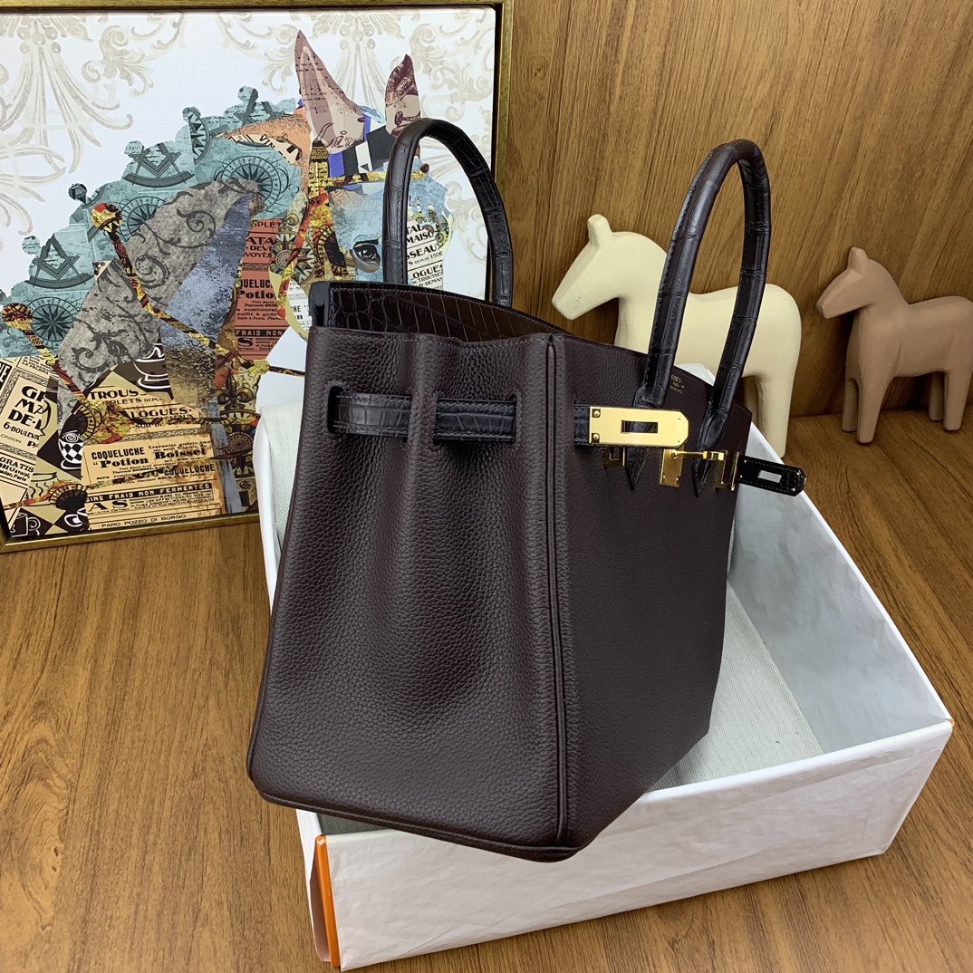 Bagsaaa H**me5 Birkin Touch Togo Brown 30cm