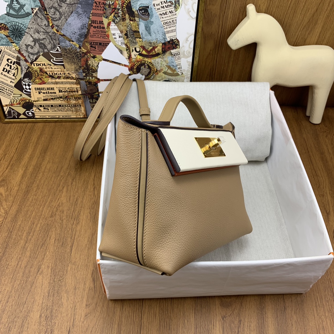 Bagsaaa H**me5 24/24 Swift Evercolor Beige - 21x16x12cm