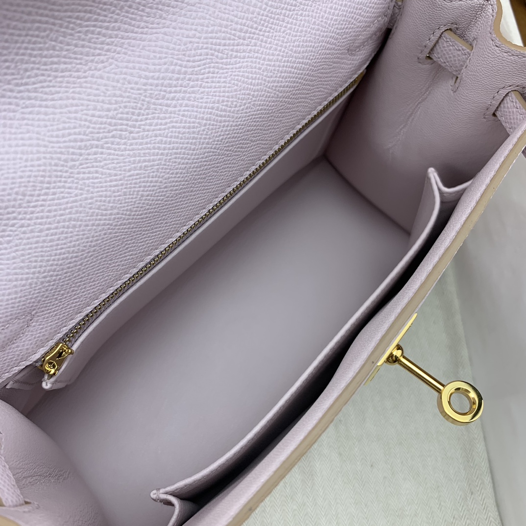 Bagsaaa H**me5 Kelly 25cm Epsom Leather Pink With Gold Hardware