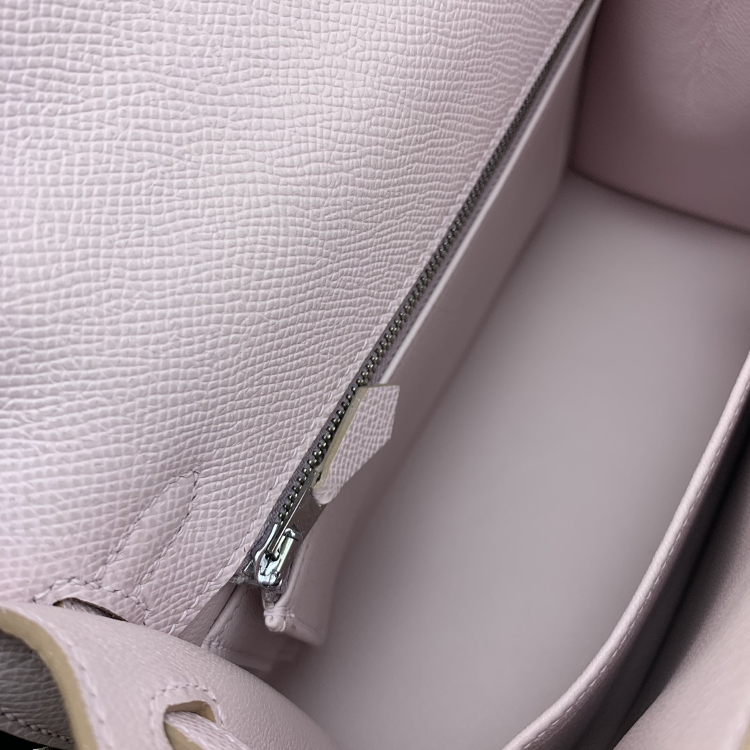Bagsaaa H**me5 Kelly 25cm Epsom Leather Pink With Silver Hardware