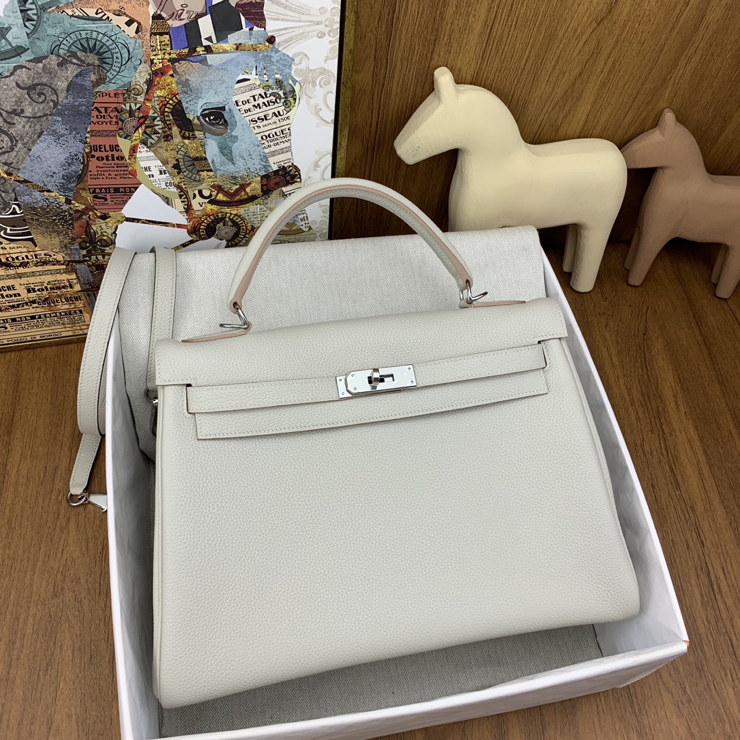Bagsaaa H**me5 Kelly 32cm White Togo Leather