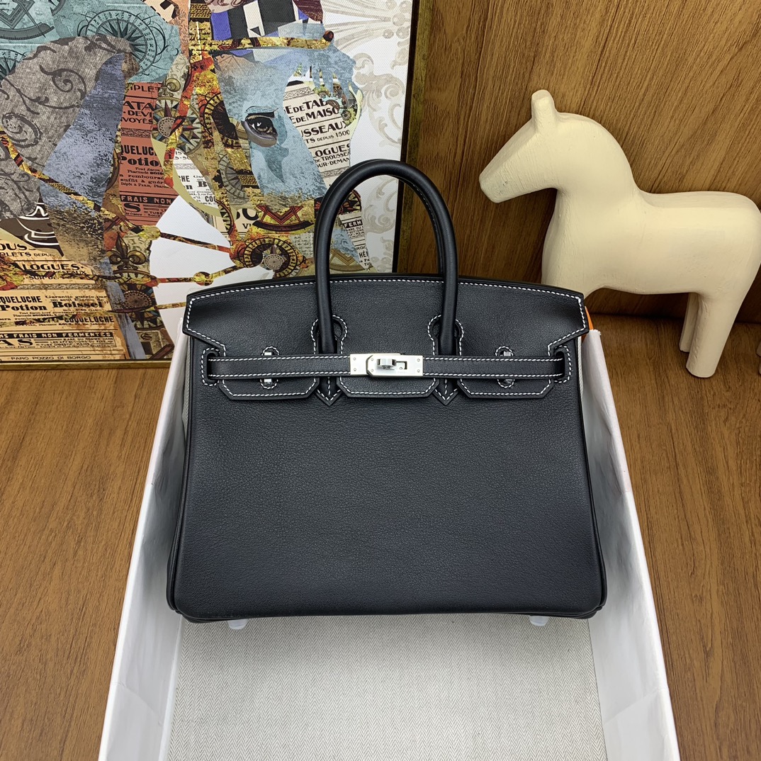 Bagsaaa H**me5 Birkin 25cm Swift Leather Black