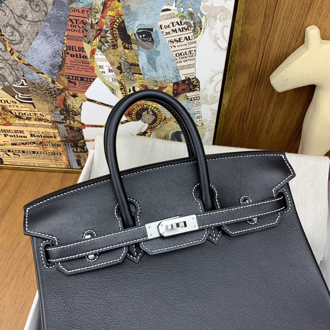Bagsaaa H**me5 Birkin 25cm Swift Leather Black
