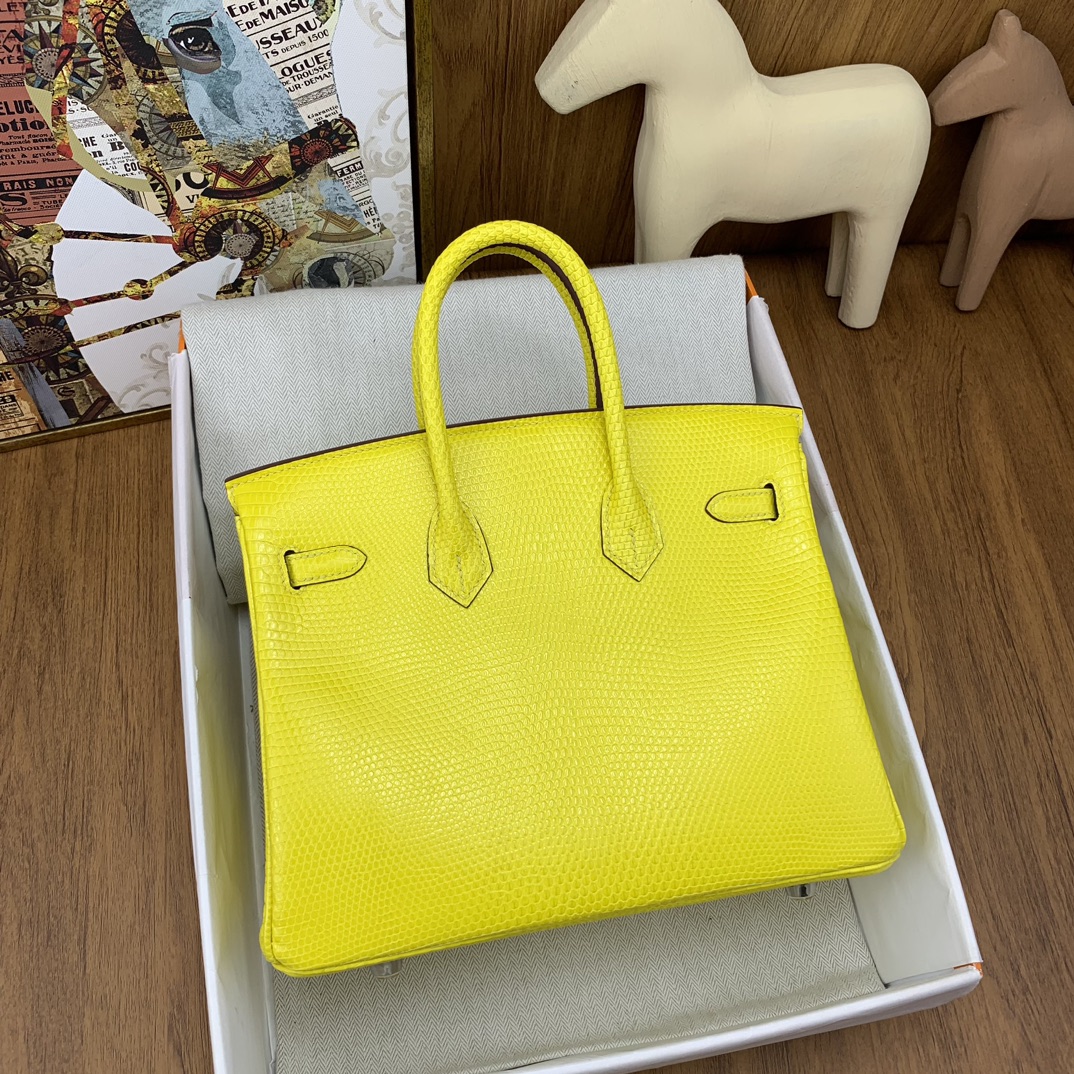 Bagsaaa H**me5 Birkin 25cm Lizard Leather In Yellow