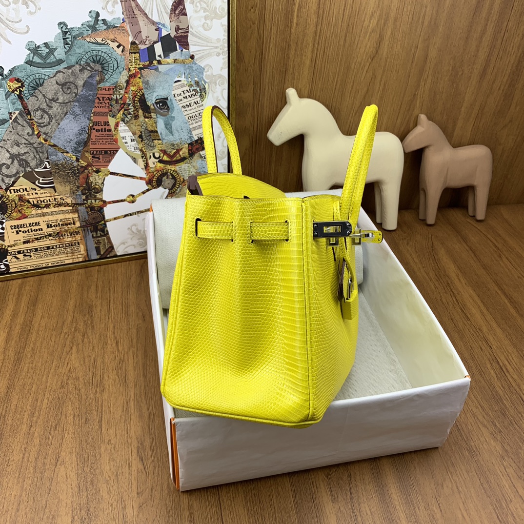 Bagsaaa H**me5 Birkin 25cm Lizard Leather In Yellow