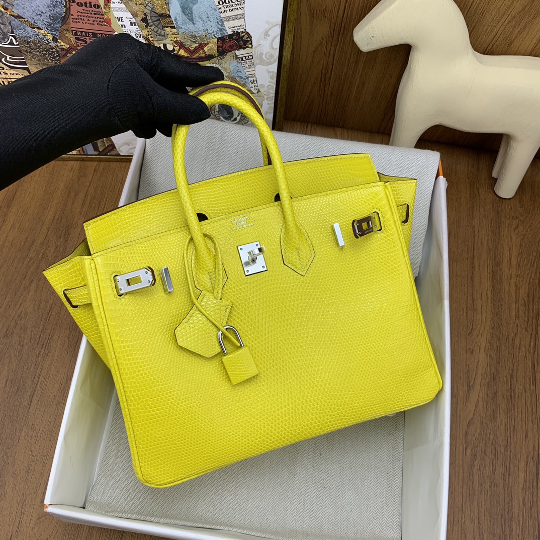 Bagsaaa H**me5 Birkin 25cm Lizard Leather In Yellow