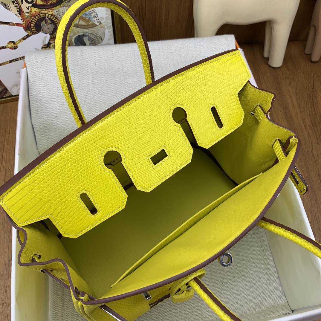 Bagsaaa H**me5 Birkin 25cm Lizard Leather In Yellow