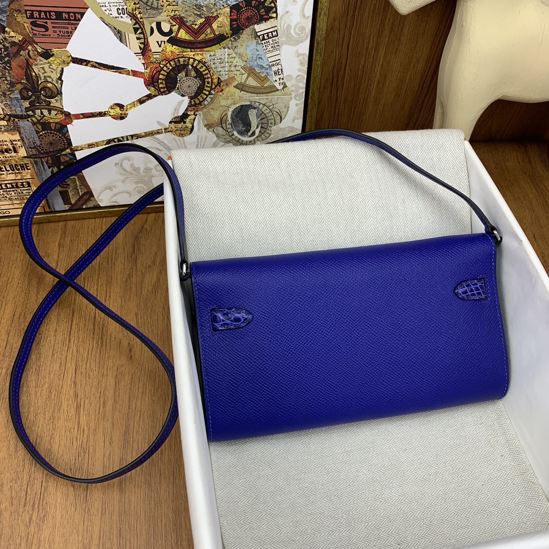 Bagsaaa H**me5 Kelly Epsom Leather Blue