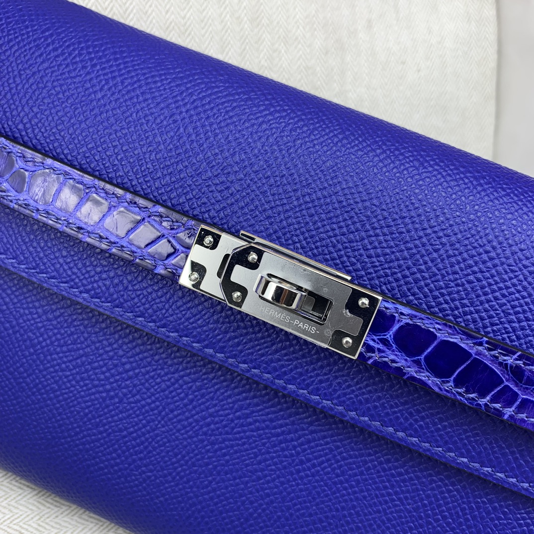 Bagsaaa H**me5 Kelly Epsom Leather Blue