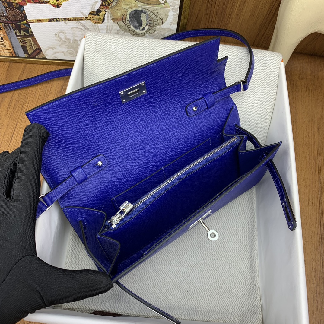 Bagsaaa H**me5 Kelly Epsom Leather Blue