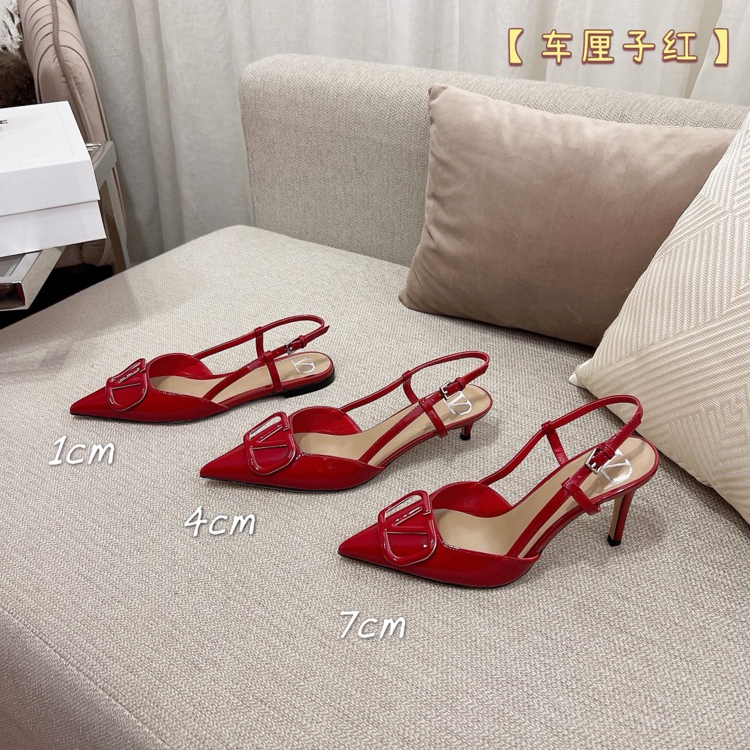 Bagsaaa Va1e*ntin0 Signature Vlogo Slingback Red