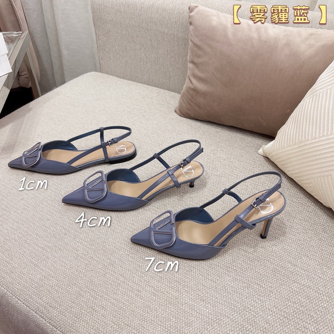 Bagsaaa Va1e*ntin0 Signature Vlogo Slingback Blue