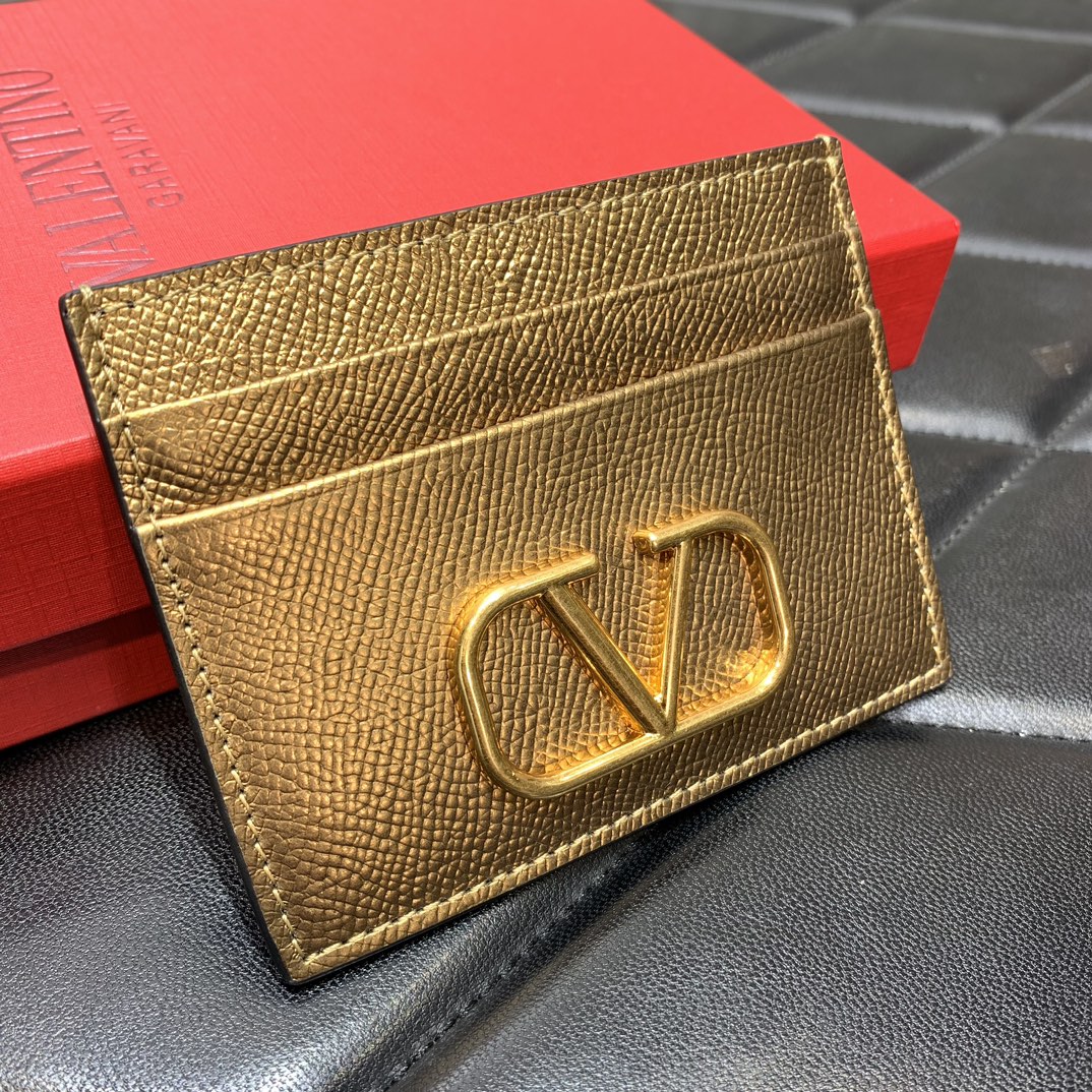 Bagsaaa Va1e*ntin0 VLogo Signature metallic cardholder