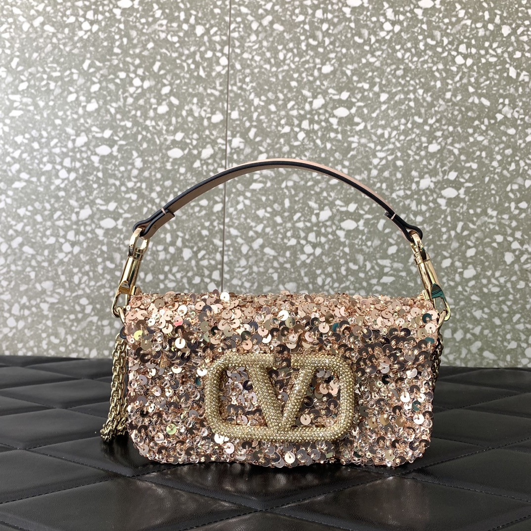 Bagsaaa Va1e*ntin0 VLogo Signature Foldover Top Mini Shoulder Bag - 19x10.5x5cm