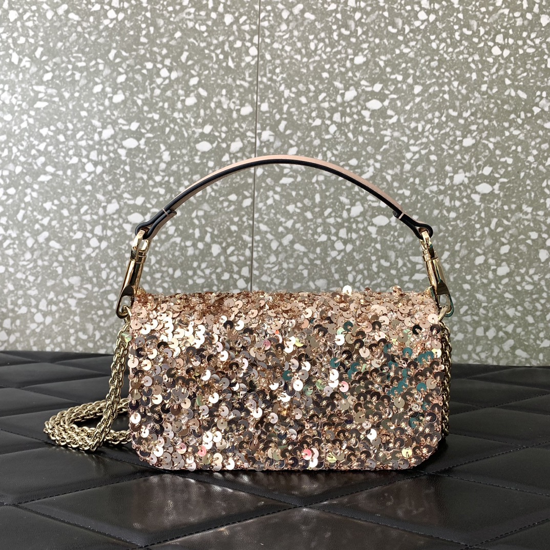 Bagsaaa Va1e*ntin0 VLogo Signature Foldover Top Mini Shoulder Bag - 19x10.5x5cm
