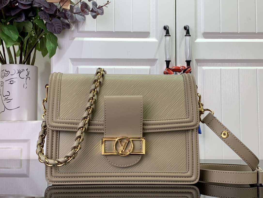 Bagsaaa L0vis Vvtt0n Dauphine MM Epi Leather Poivre Brown - 25 x 17 x 10.5 cm