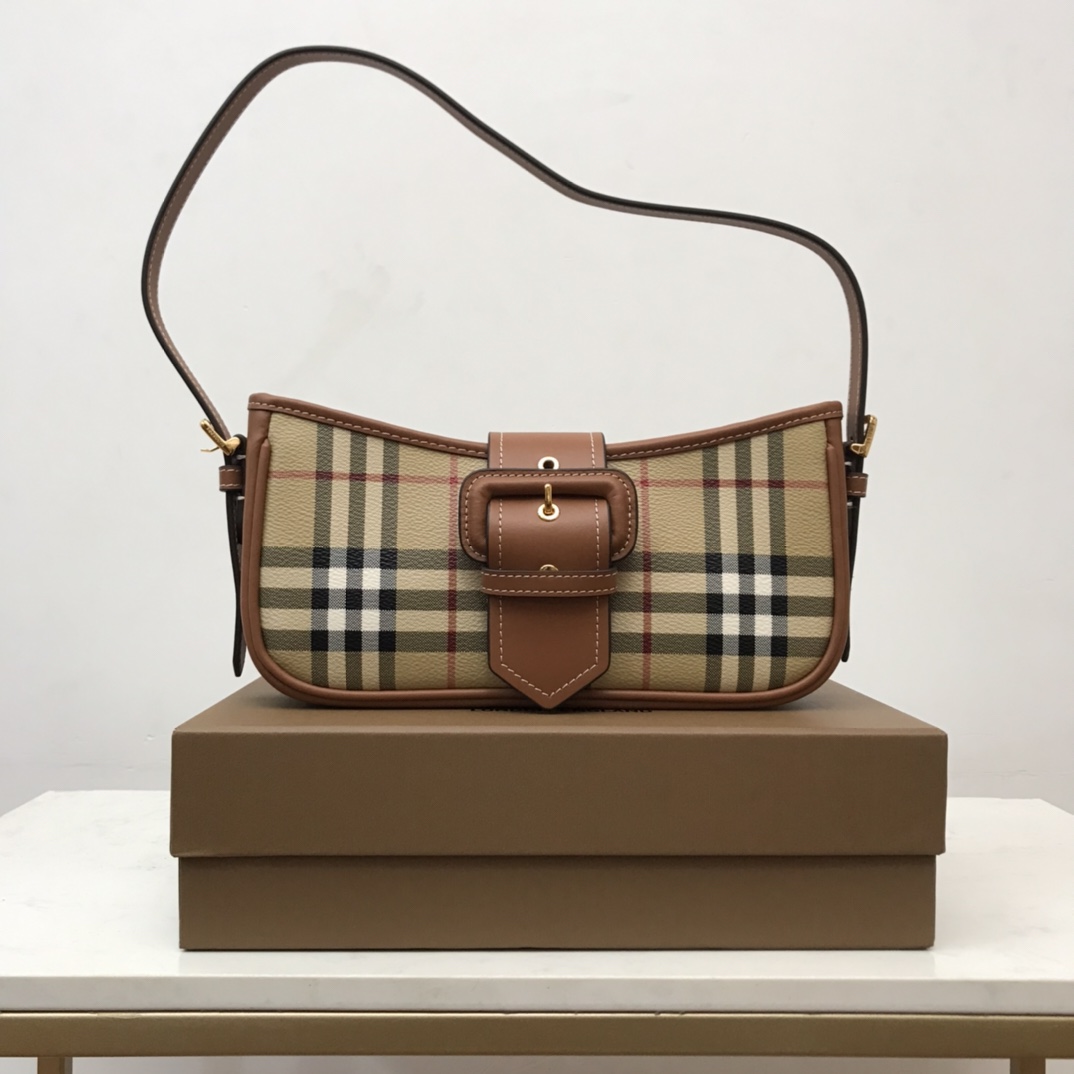 Bagsaaa Bv*b*rry Beige & Brown Sling Bag - 26 x 6 x 12cm