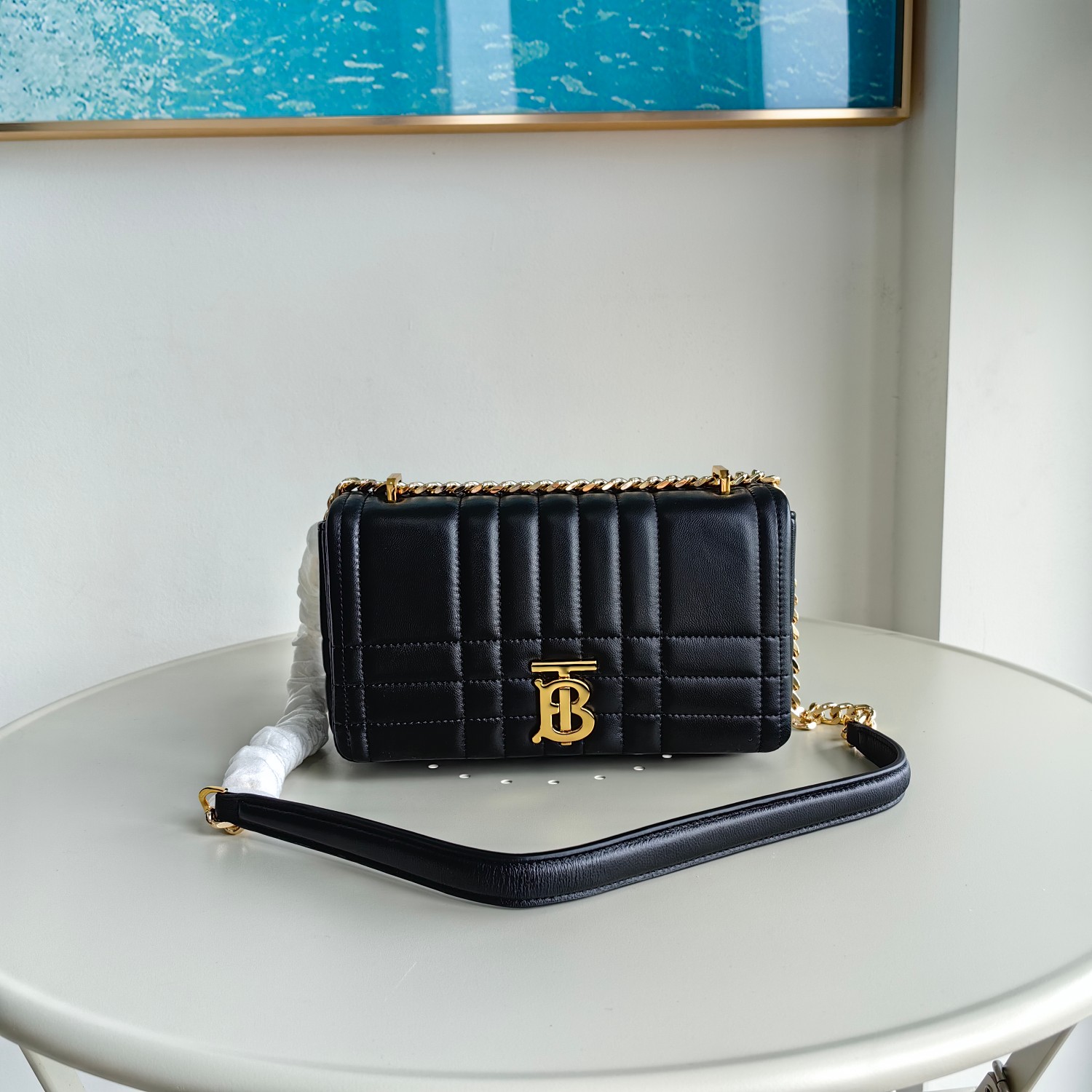 Bagsaaa Bv*b*rry Black Leather Camera Lola Shoulder Bag - 23x6x13cm