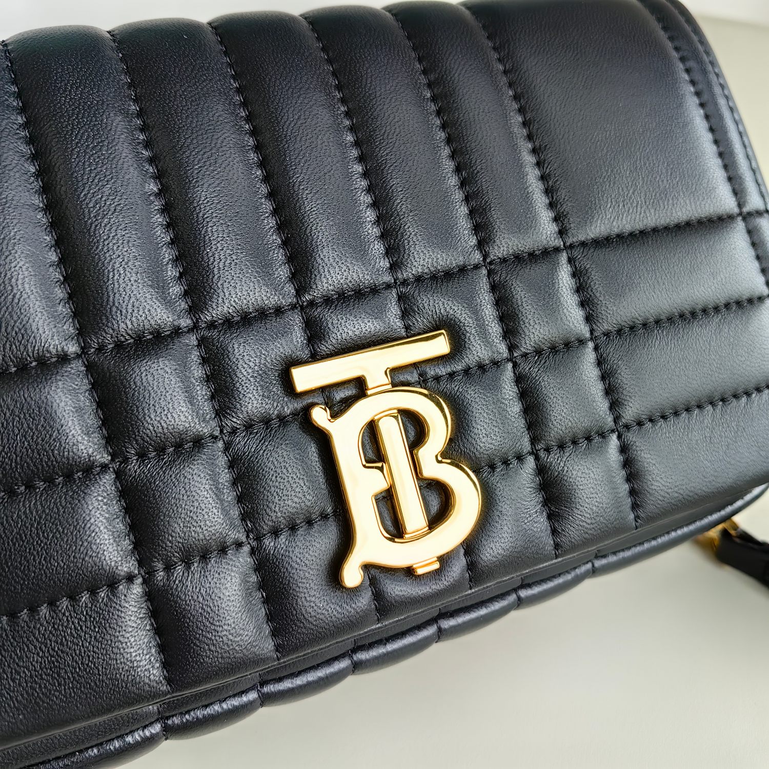 Bagsaaa Bv*b*rry Black Leather Camera Lola Shoulder Bag - 23x6x13cm
