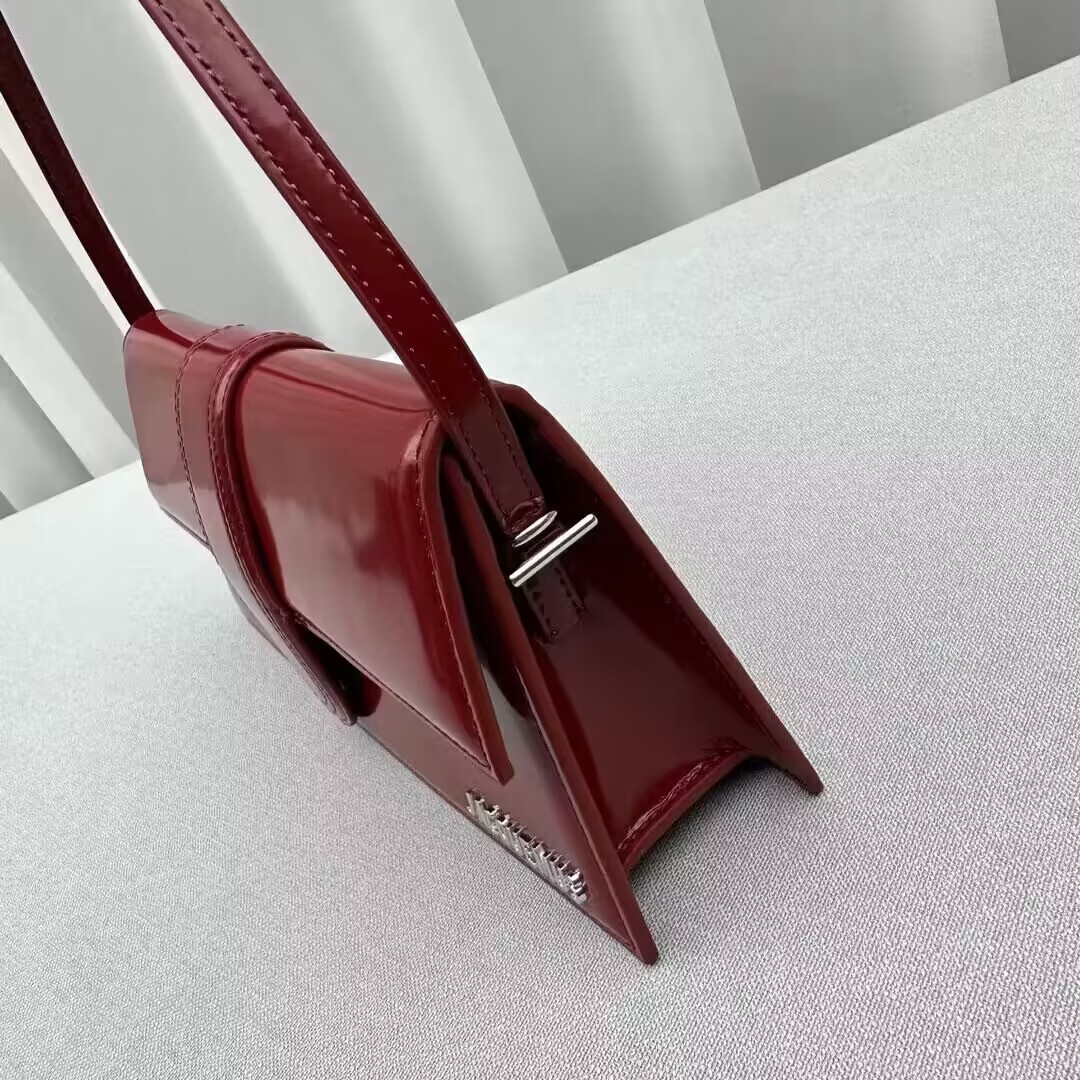 Bagsaaa Jacquemus Le Bambino Long Shoulder Bag in Red Patent Leather