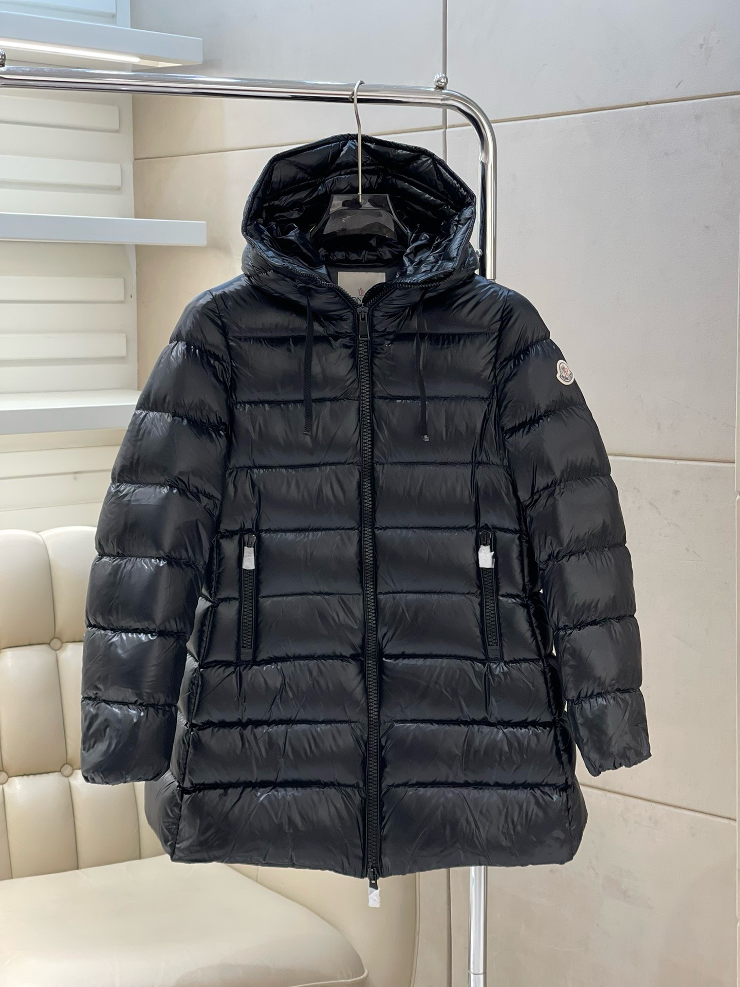 Bagsaaa Moncler Long Down Black Jacket