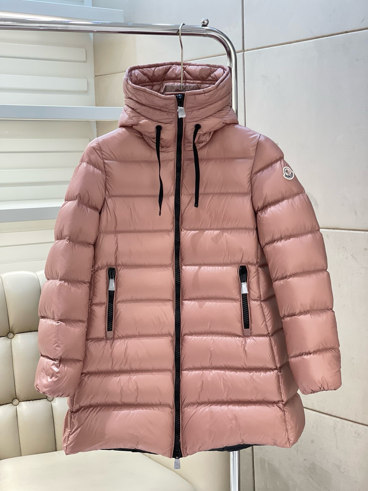 Bagsaaa Moncler Long Down Pink Jacket