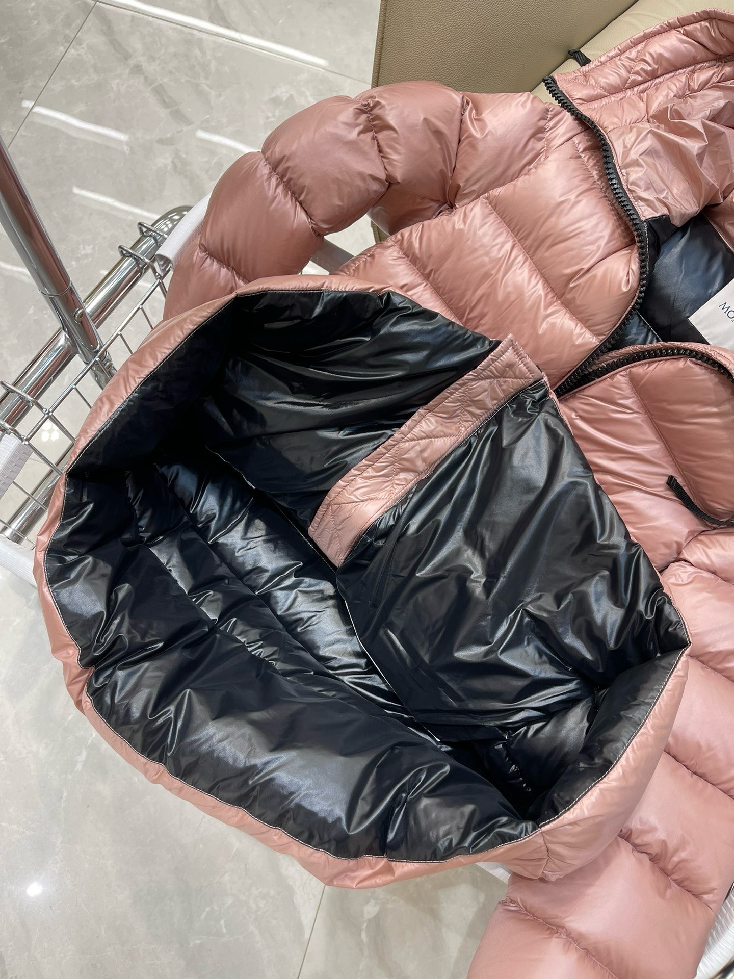 Bagsaaa Moncler Long Down Pink Jacket