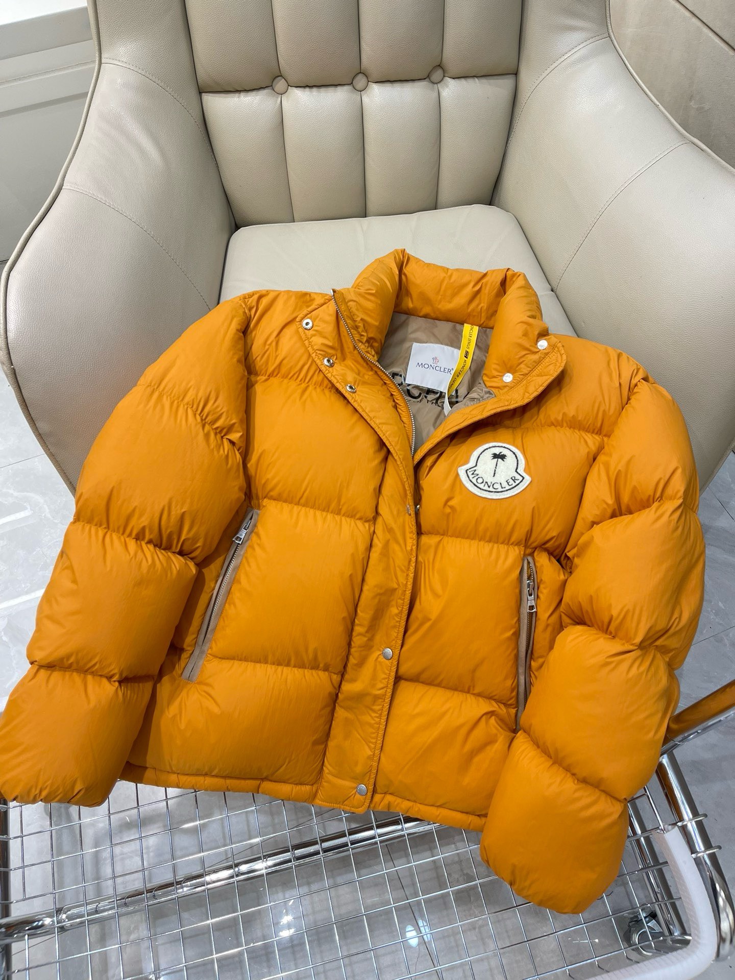 Bagsaaa Moncler Short Down Yellow Jacket