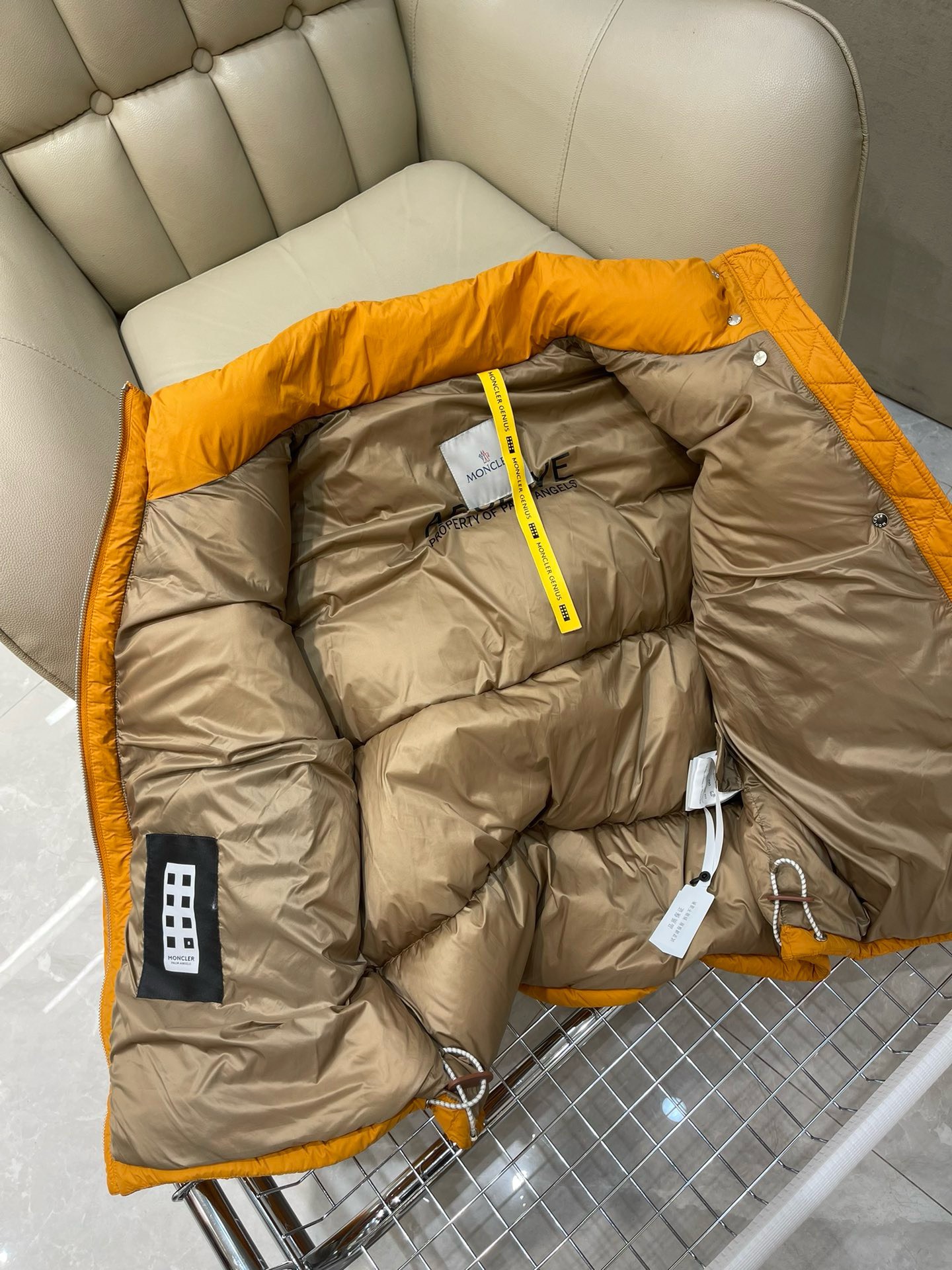Bagsaaa Moncler Short Down Yellow Jacket
