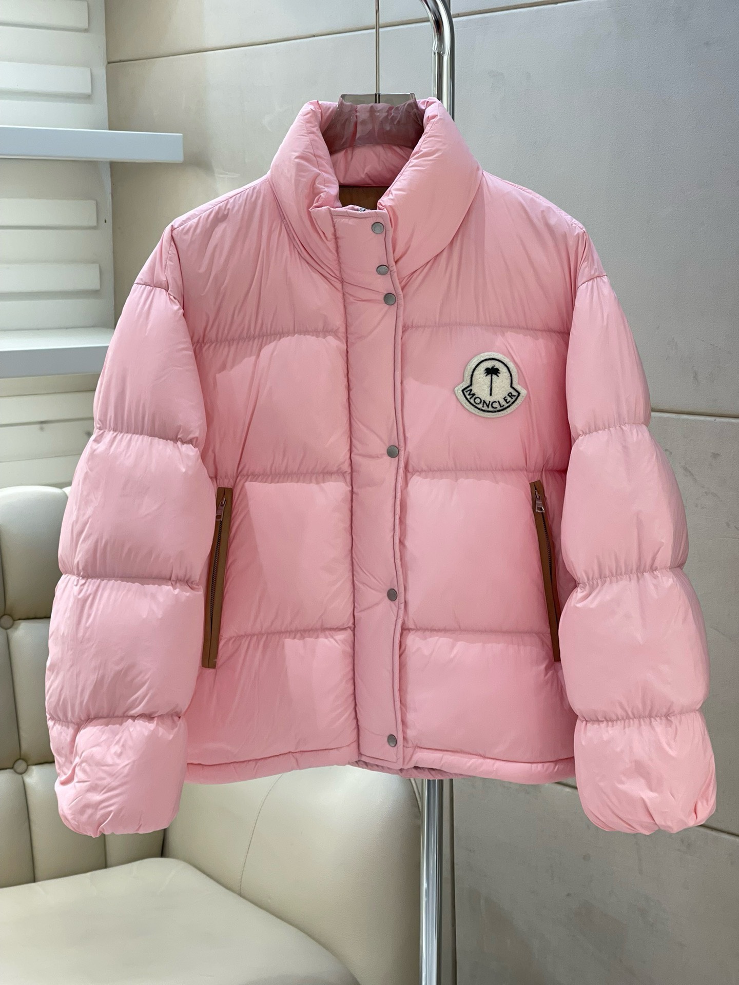 Bagsaaa Moncler Short Down Light Pink Jacket
