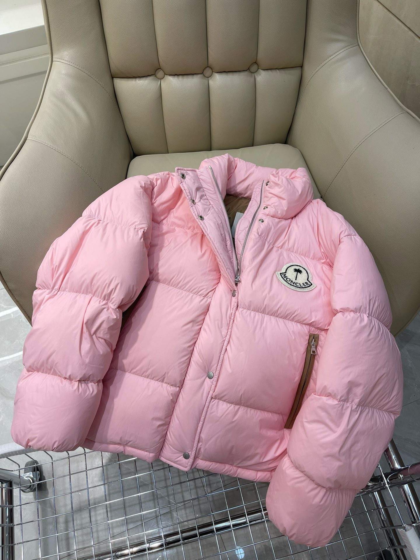 Bagsaaa Moncler Short Down Light Pink Jacket