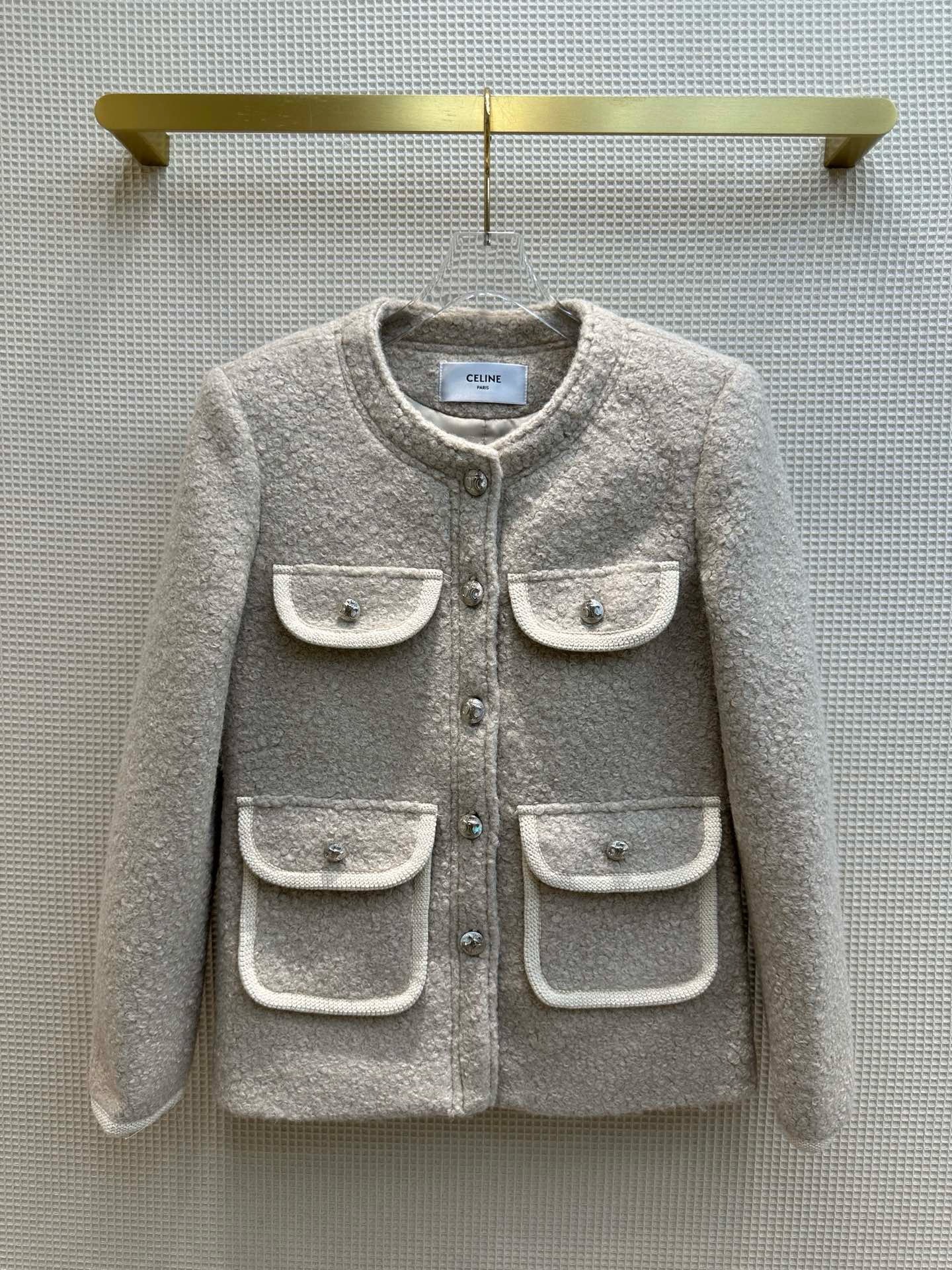 Bagsaaa Ce1i*e Jacket In Beige Wool