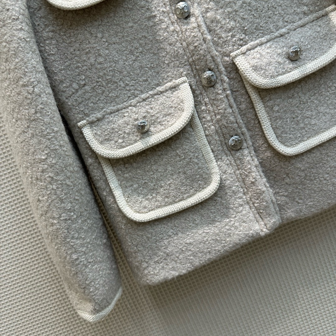 Bagsaaa Ce1i*e Jacket In Beige Wool
