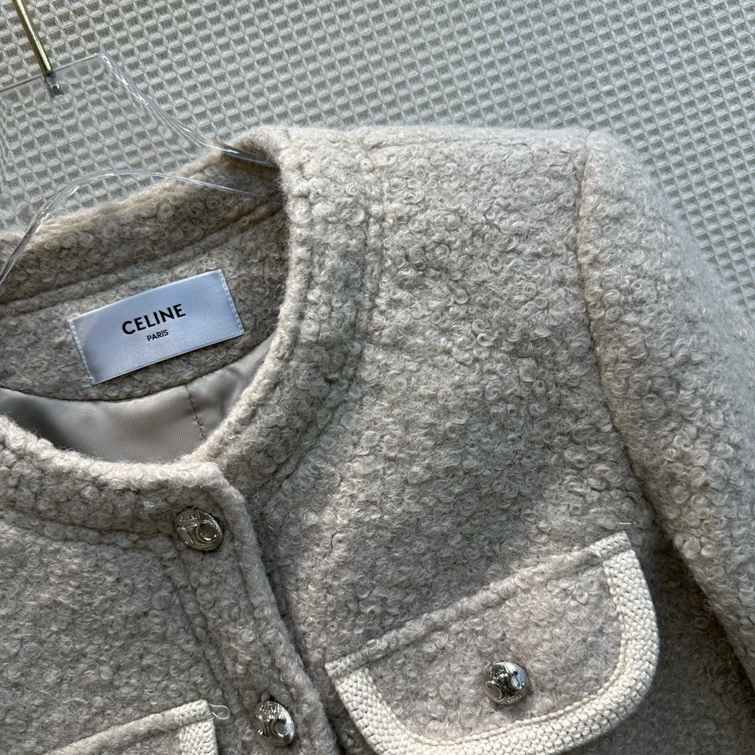 Bagsaaa Ce1i*e Jacket In Beige Wool