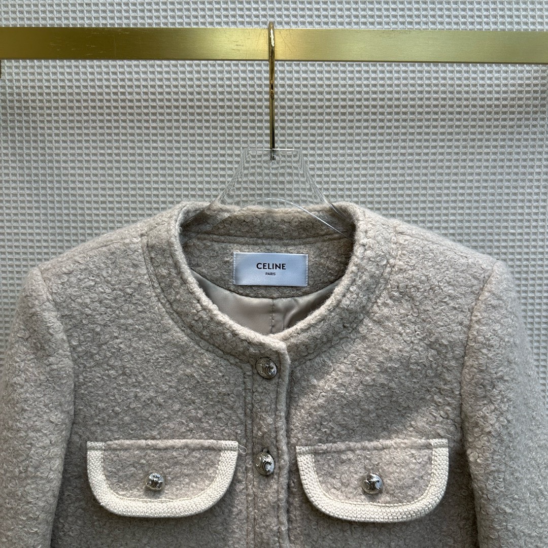 Bagsaaa Ce1i*e Jacket In Beige Wool