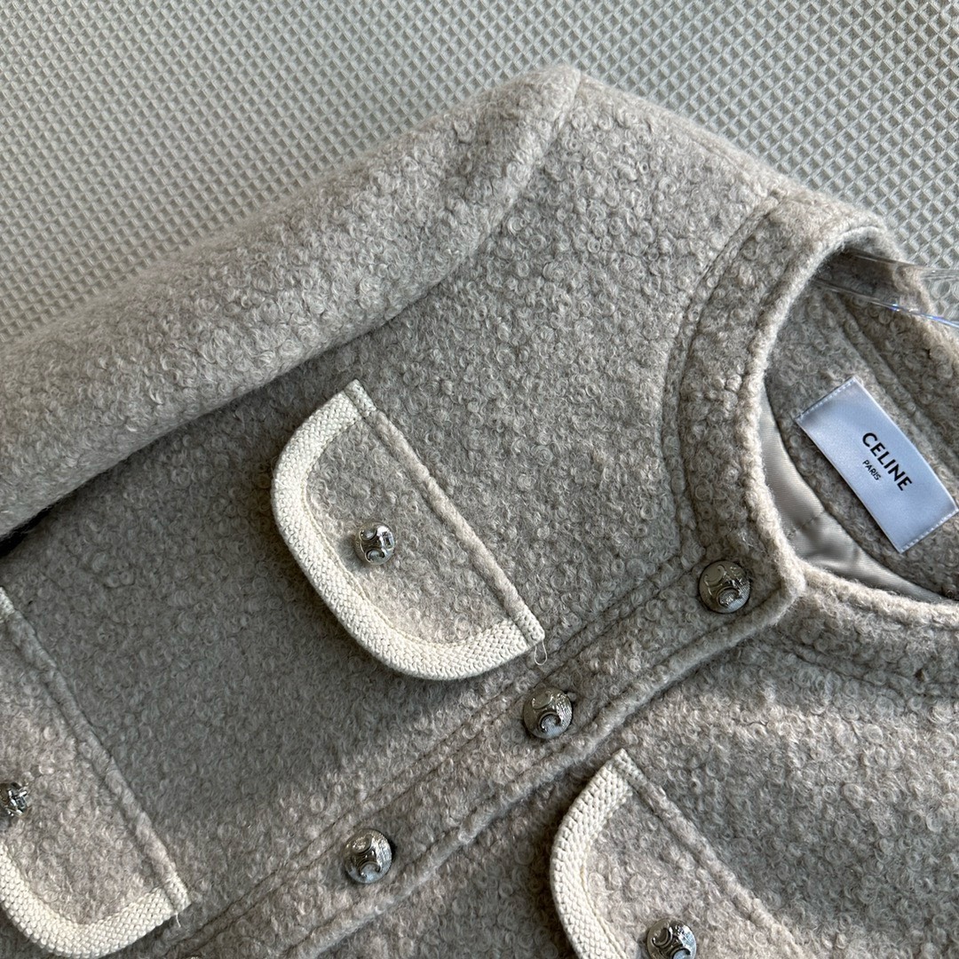 Bagsaaa Ce1i*e Jacket In Beige Wool